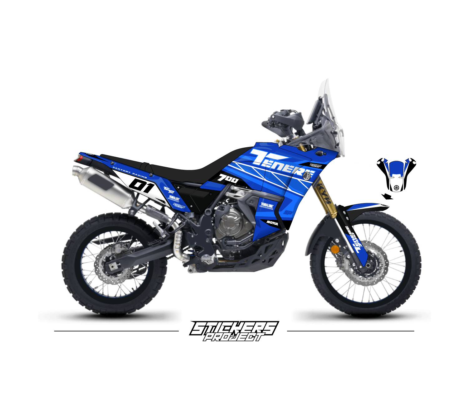 Kit déco TENERE 700 WORLD-RAID 2022 KIT DECO TENERE 700 WORLD RAID 2022 bleu