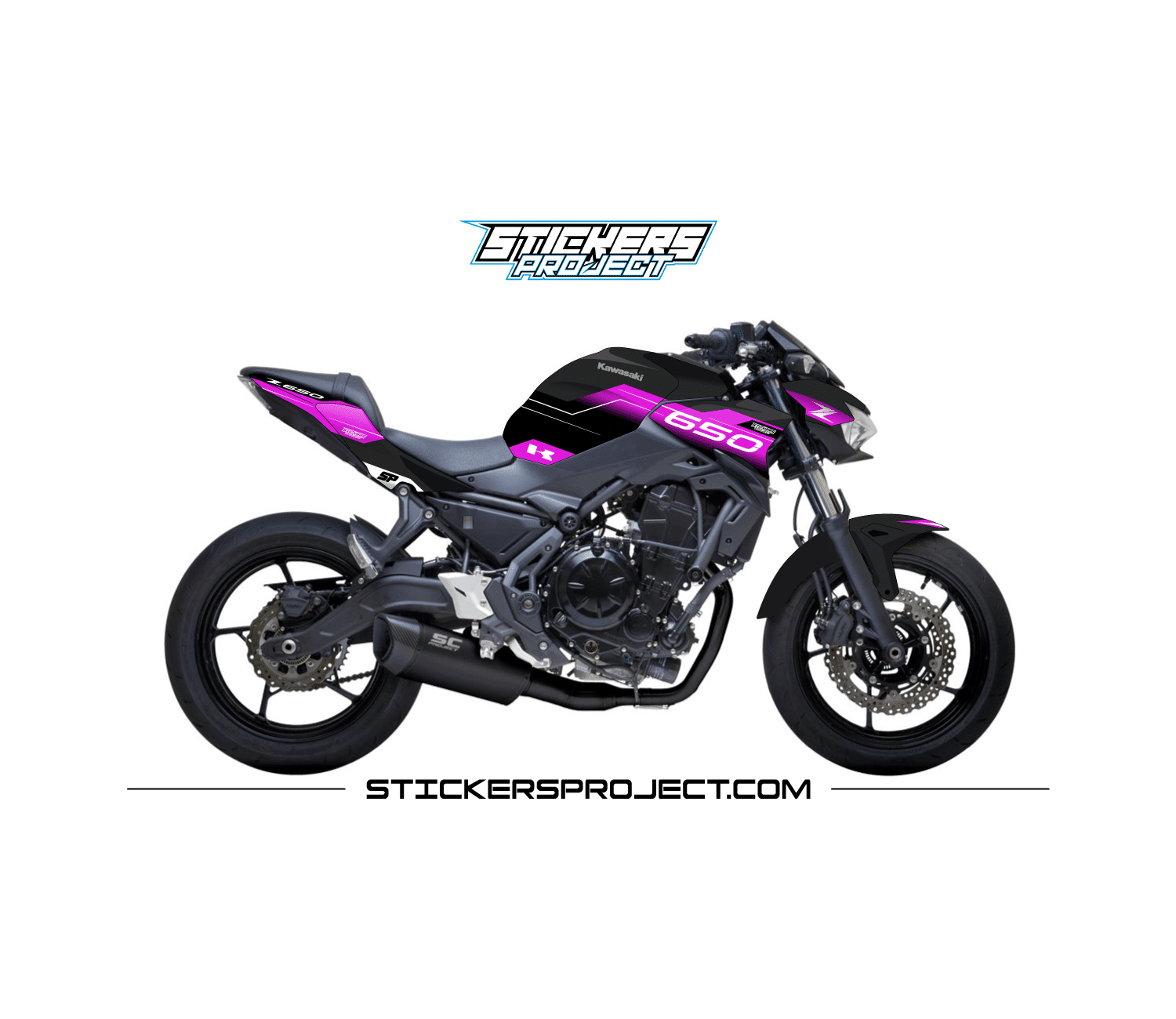 Kit déco Z650 (2020) - noir & rose kit deco Z650