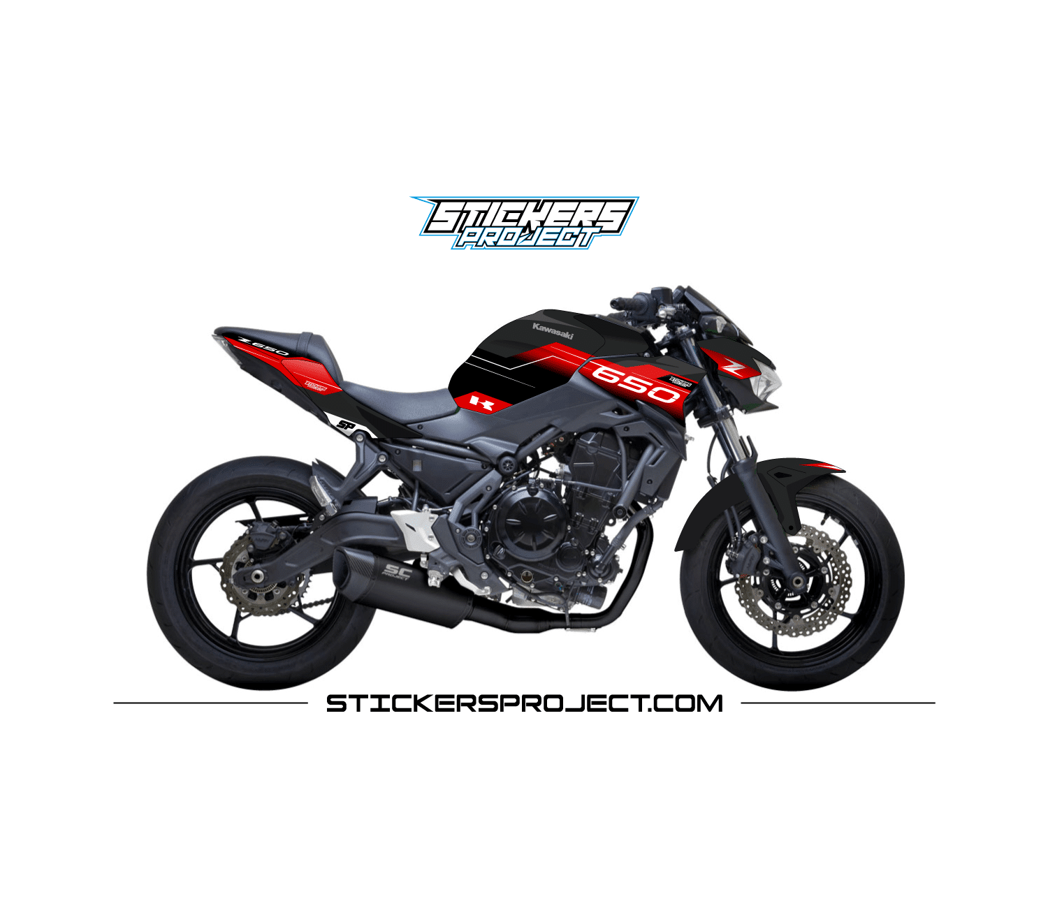 Kit déco Z650 (2020) - noir & rouge kit deco Z650