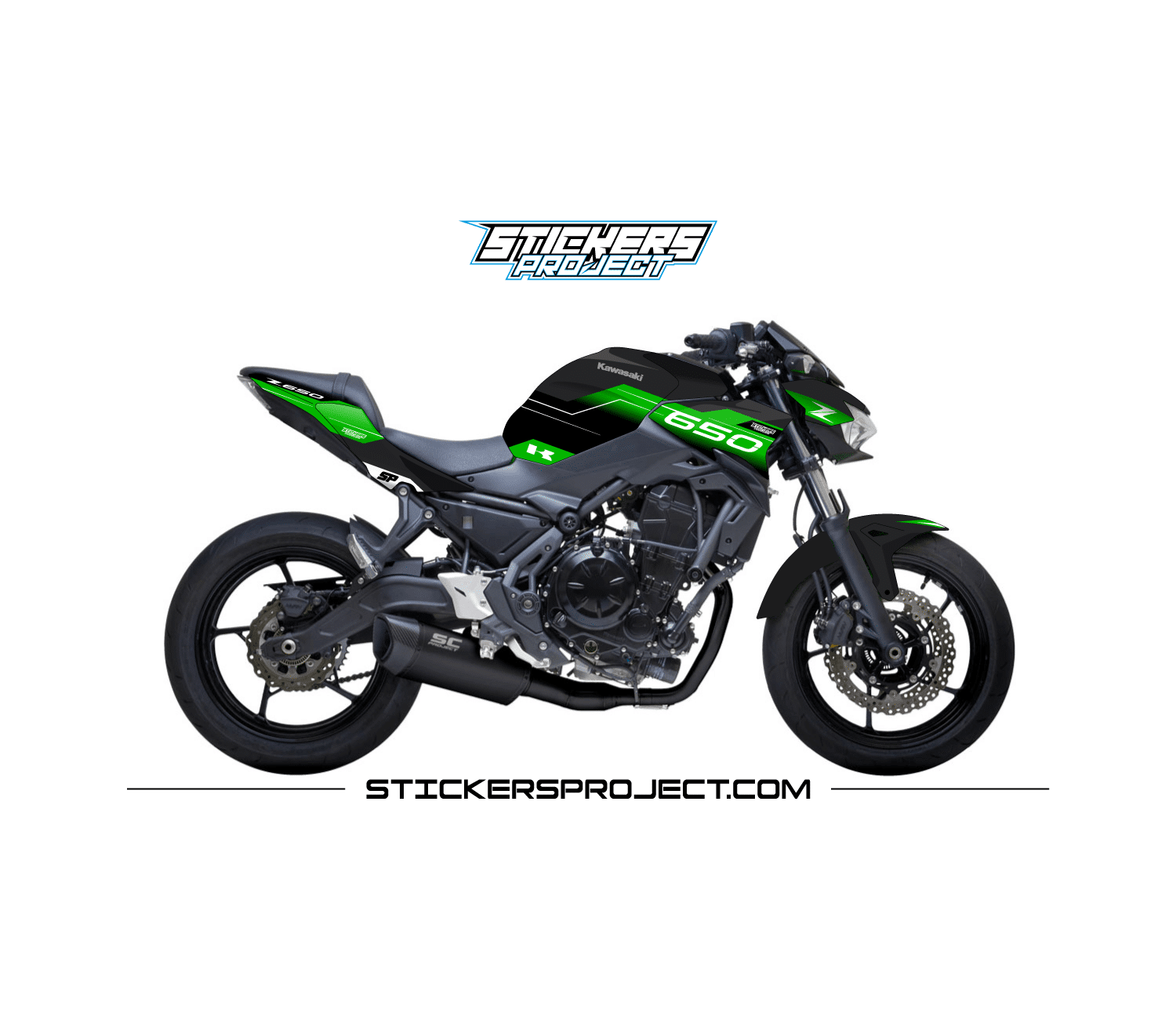 Kit déco Z650 (2020) - noir & vert kit deco Z650