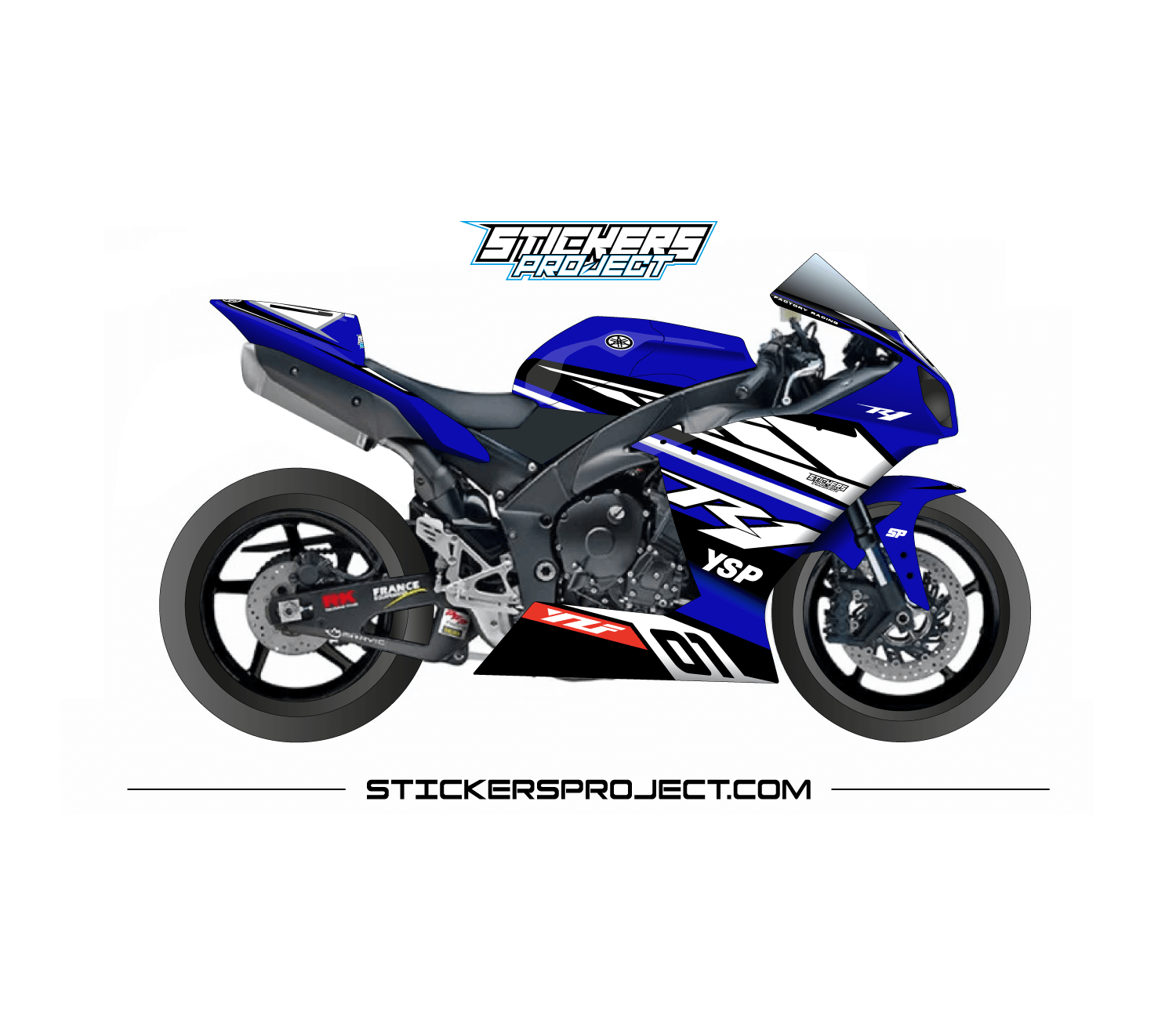 Kit déco R1 (2009-2014) - bleu Kit déco R1 2009