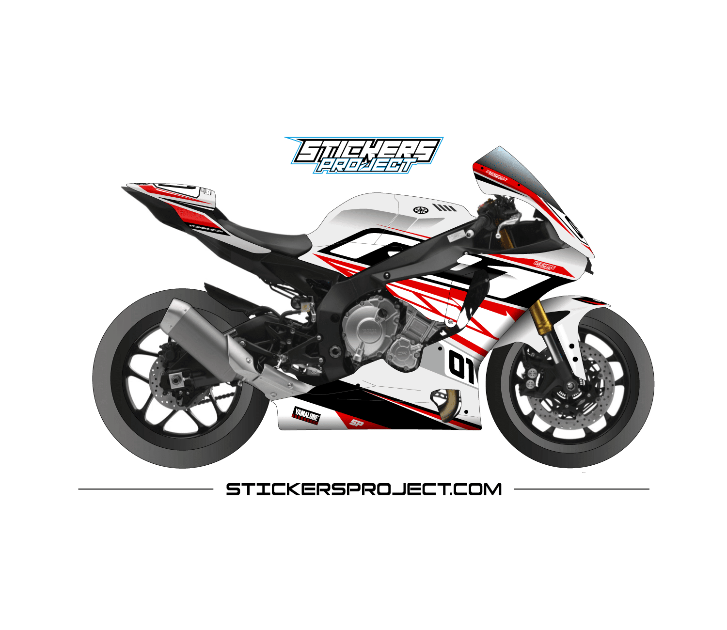 Kit déco R1 (2015-2019) - blanc et rouge Kit déco R1 2015