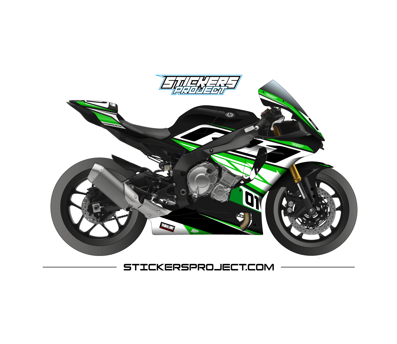 Kit déco R1 (2015-2019) - noir et vert Kit déco R1 2015