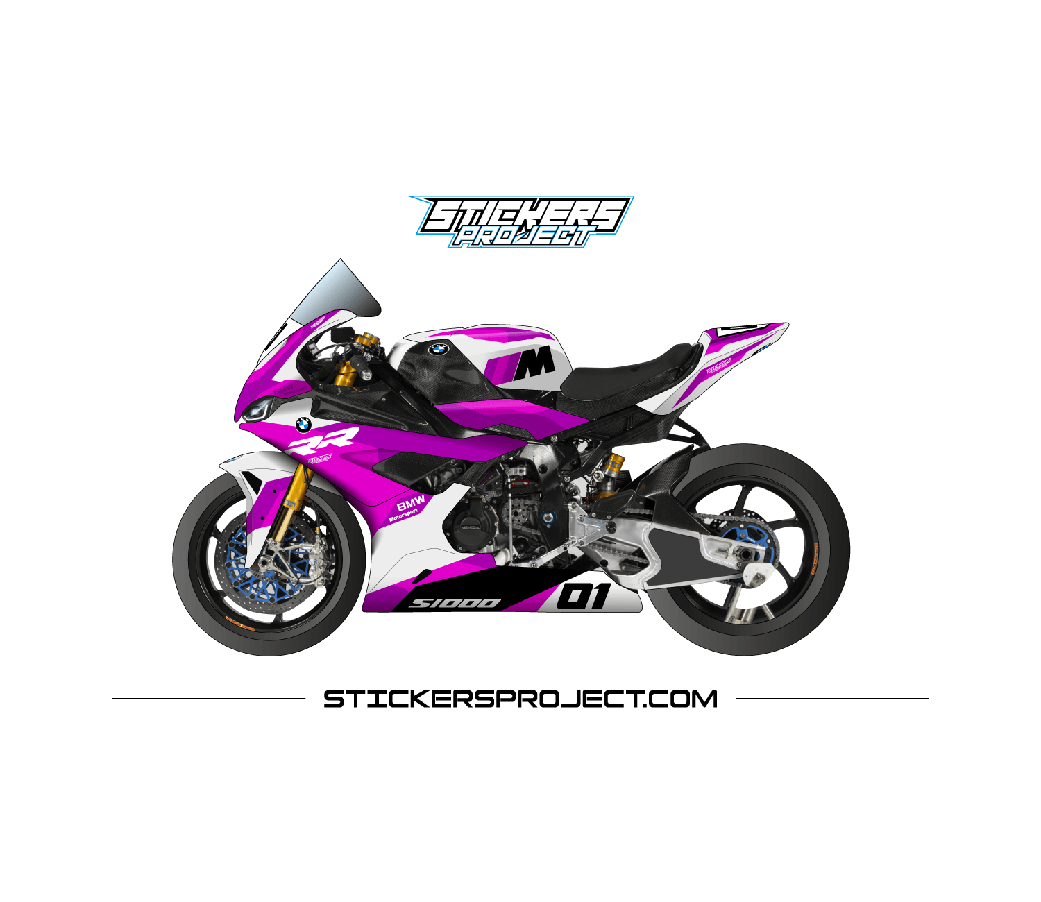 Kit déco S1000RR (2019-2022) Blanc & rose s1000rr 2019
