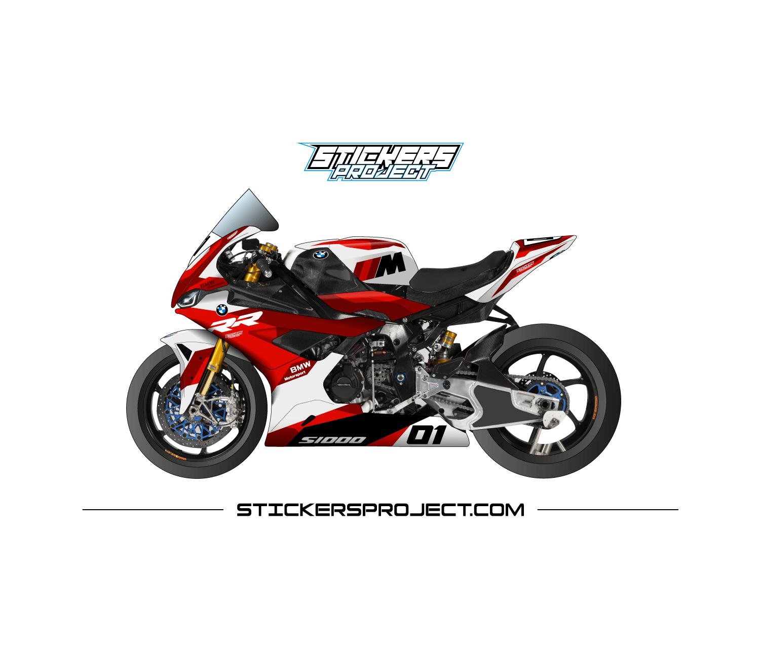 Kit déco S1000RR (2019-2022) Blanc & rouge s1000rr 2019