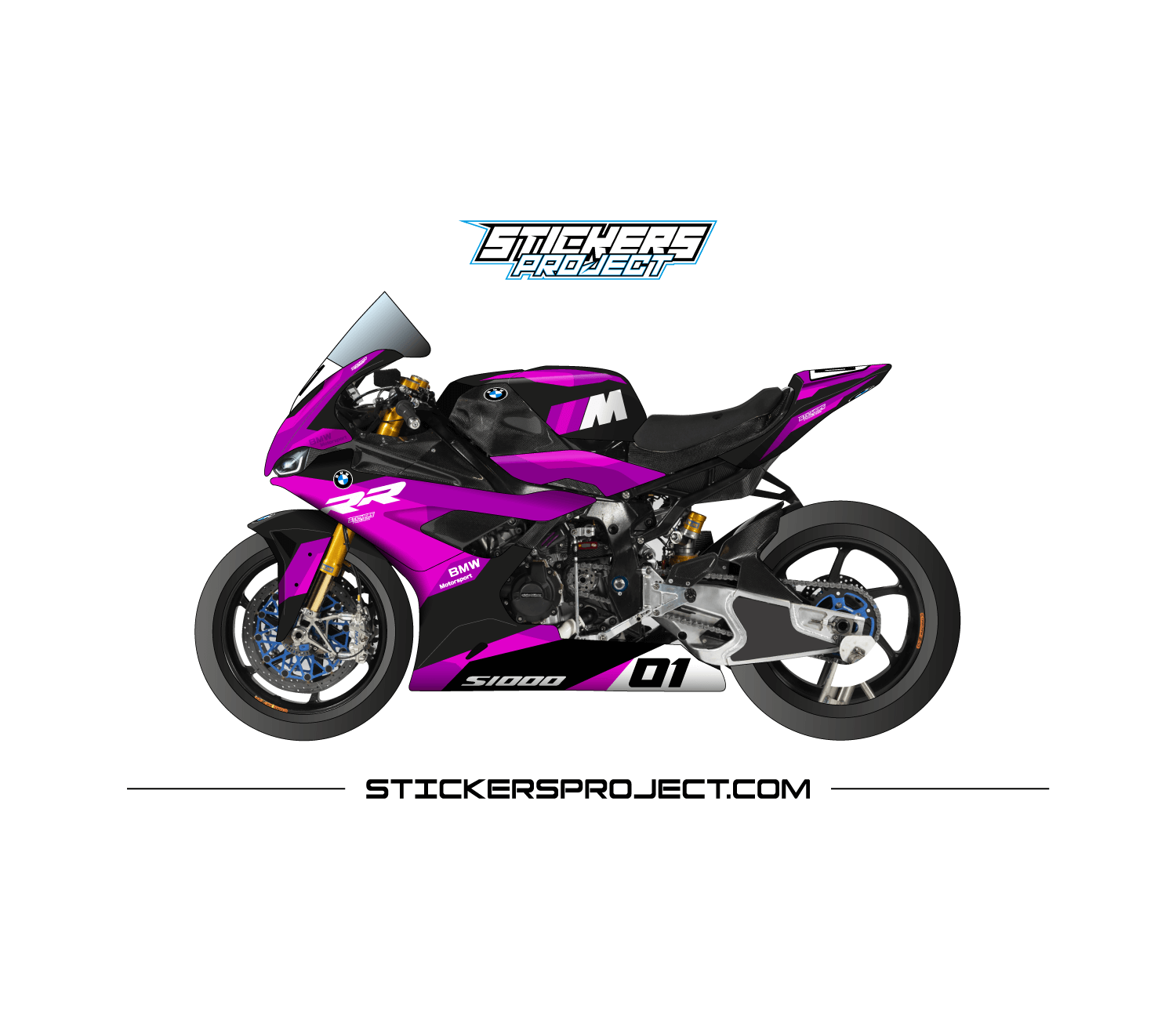 Kit déco S1000RR (2019-2022) Noir & rose s1000rr 2019