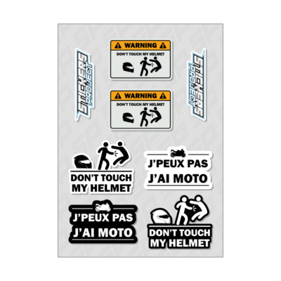 A4 DON'T TOUCH MY HELMET stickers board