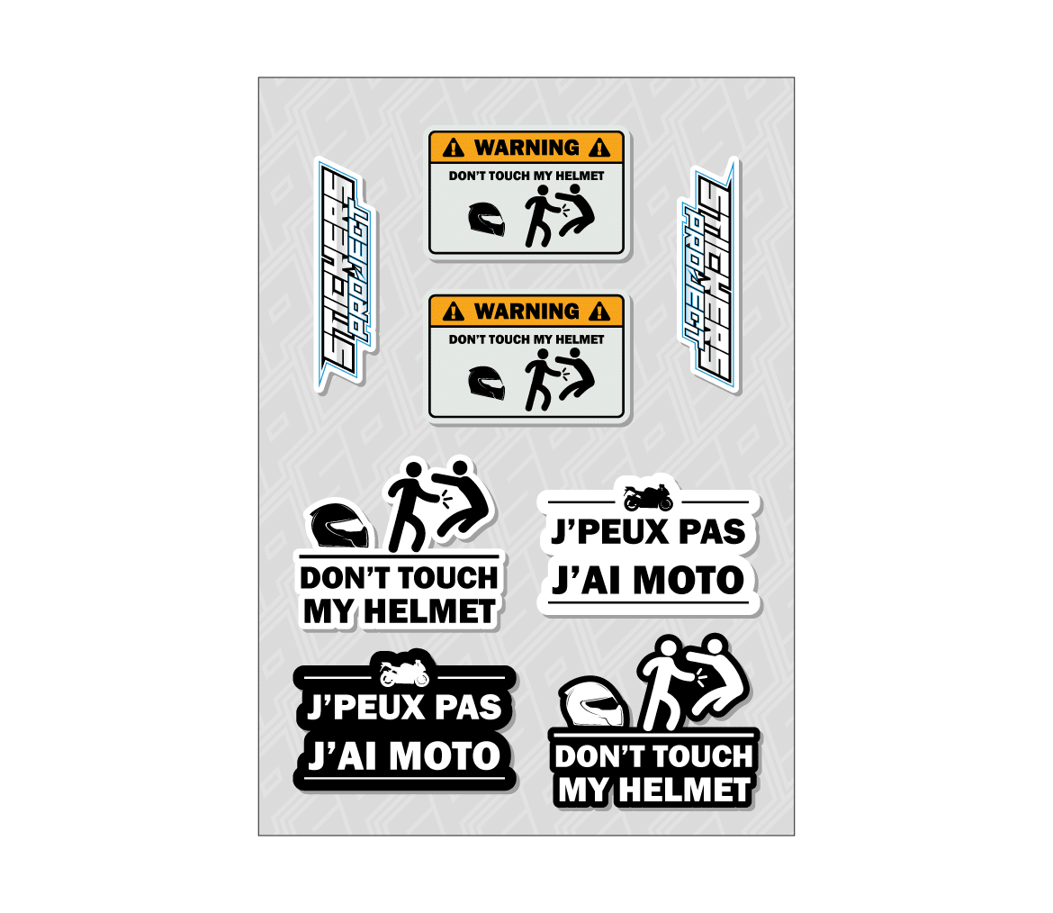 A4 DON'T TOUCH MY HELMET stickers board A4 DON'T TOUCH MY HELMET stickers board