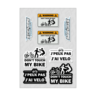 A4 DON'T TOUCH MY MOUNTAIN BIKE stickers board
