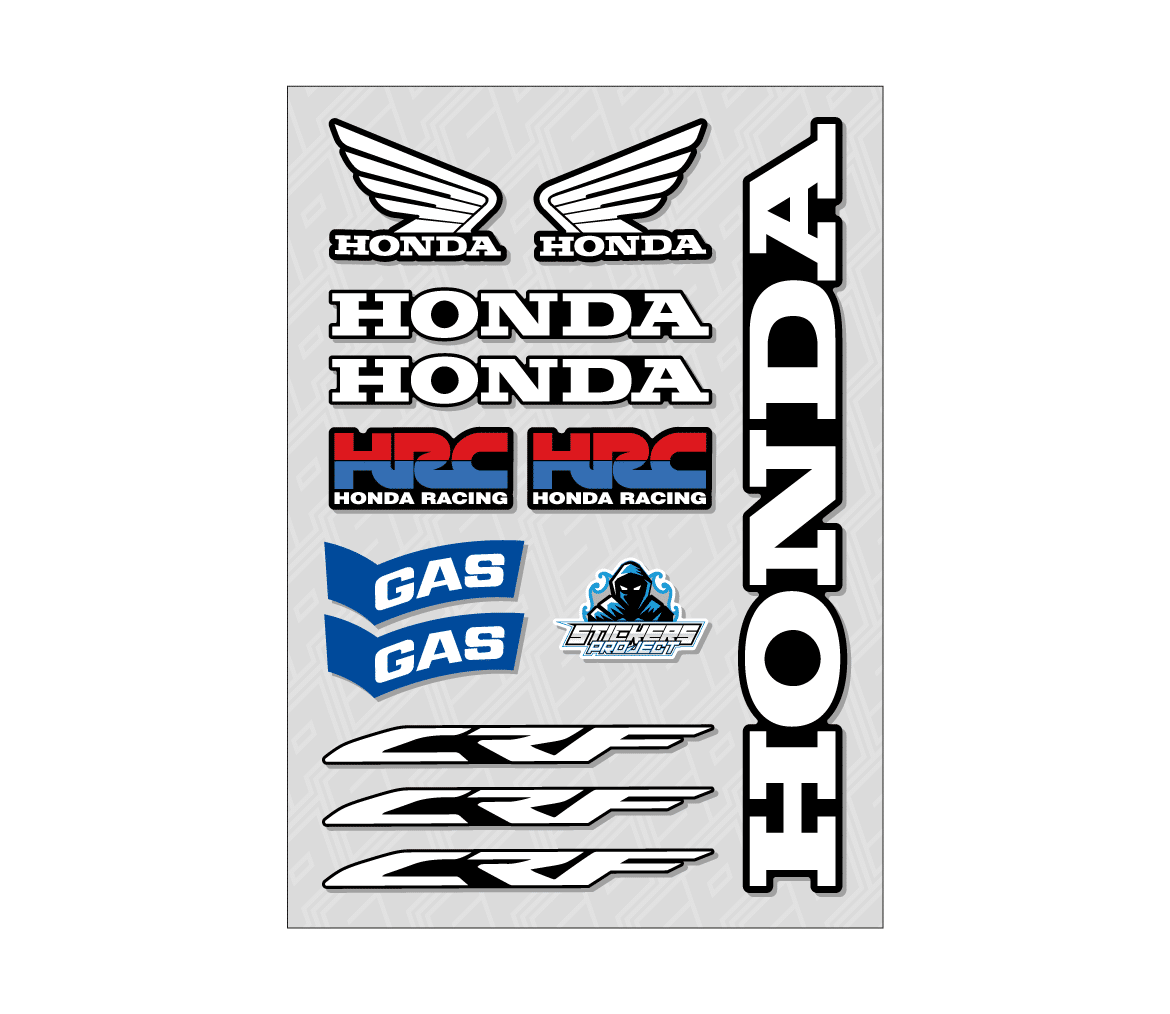Planche stickers A4 CRF HONDA stickers honda