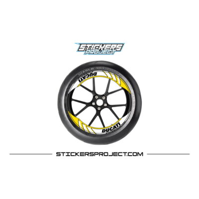 Kit déco jante DUCATI - Jaune, Brillante