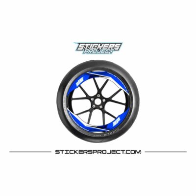 Kit déco jante moto - Bleu, Brillante