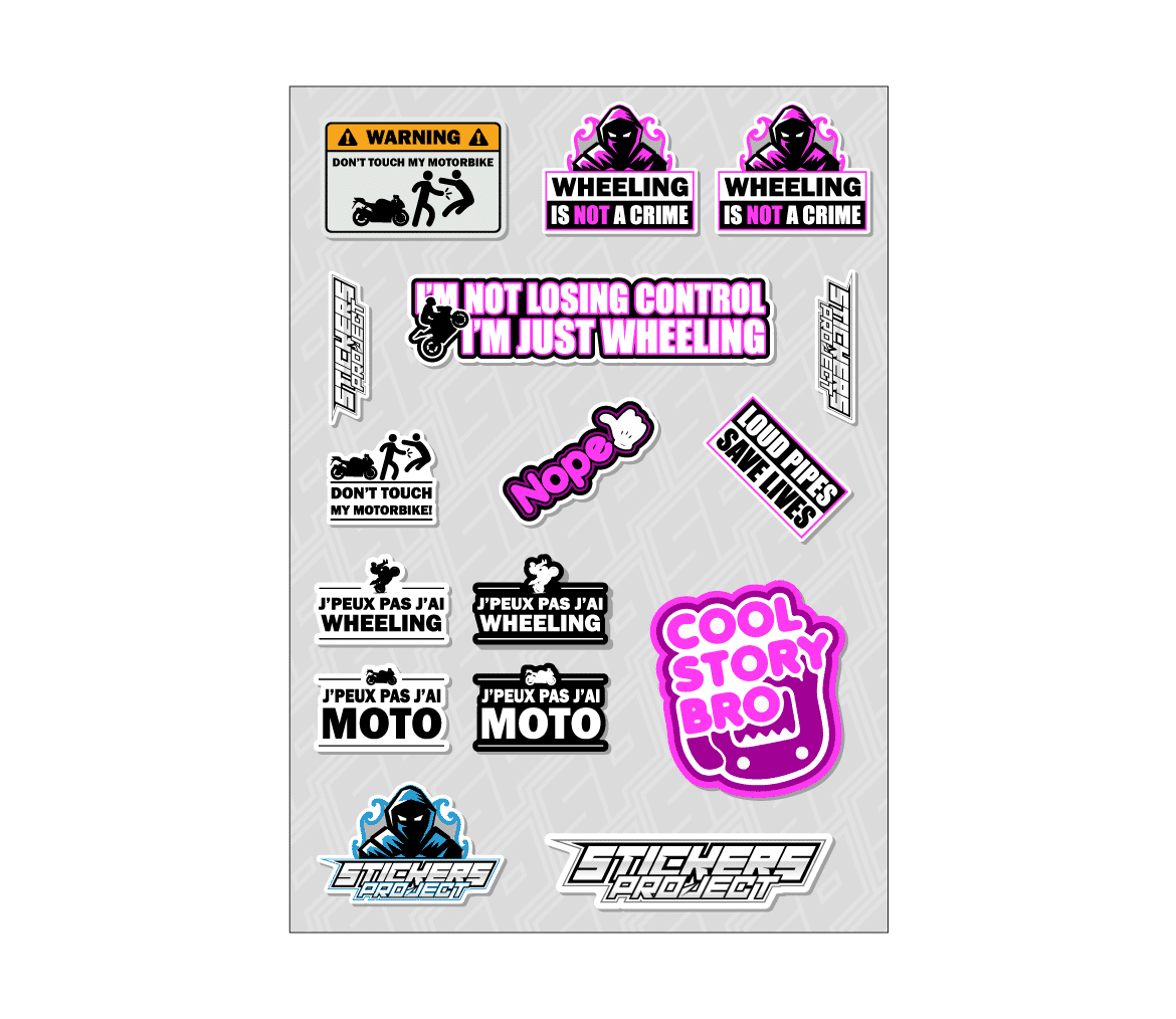 Planche stickers fun moto stickers moto