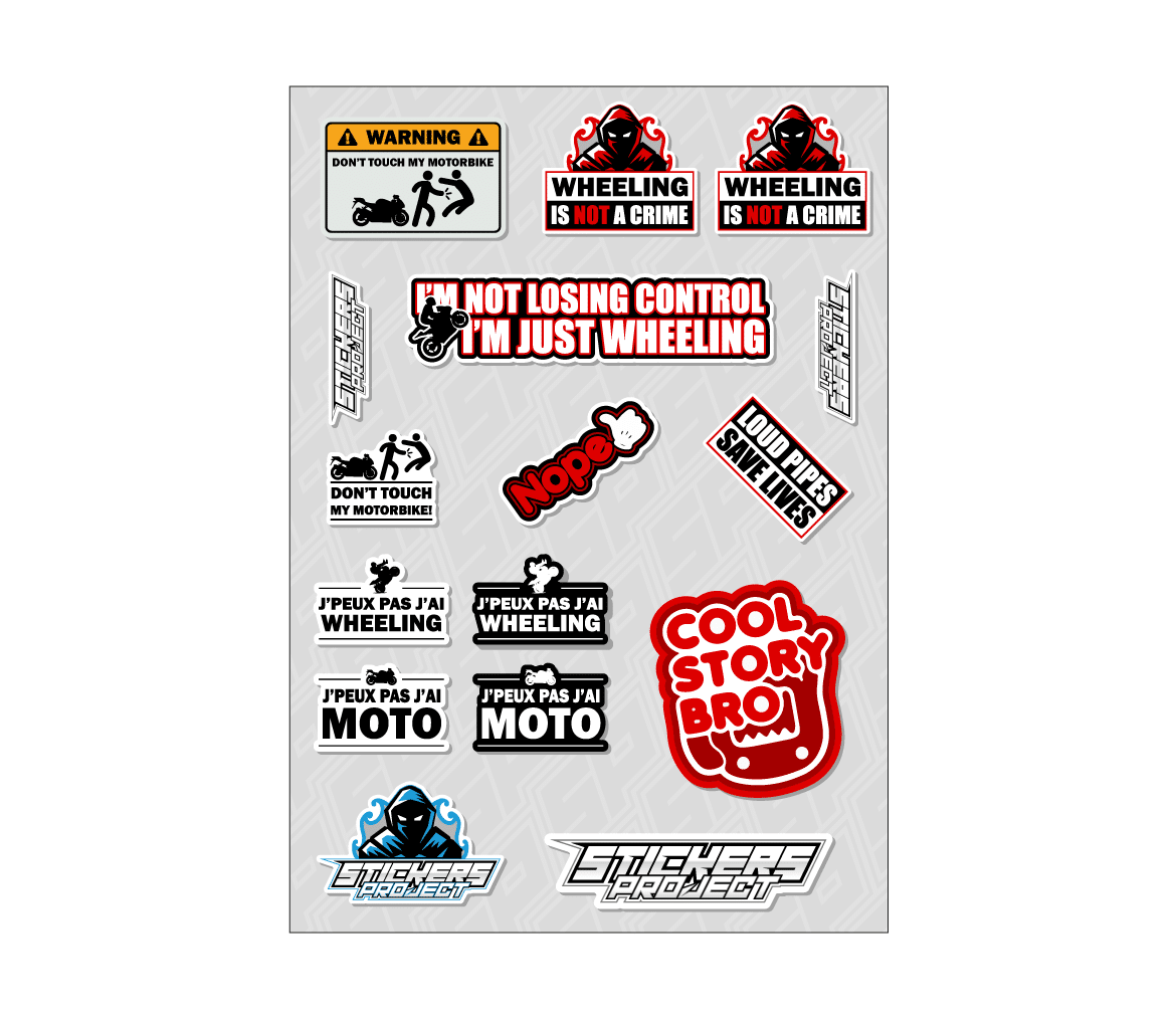 Planche stickers fun moto stickers moto