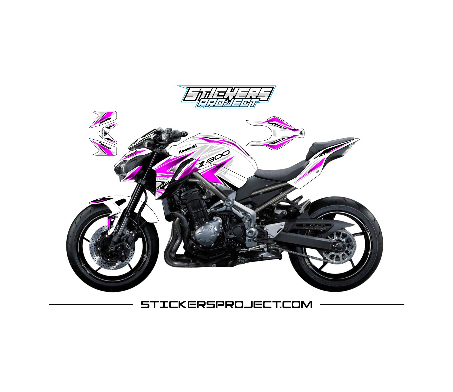 Kit déco Z900 (2017-2019) - blanc & rose kit deco z900