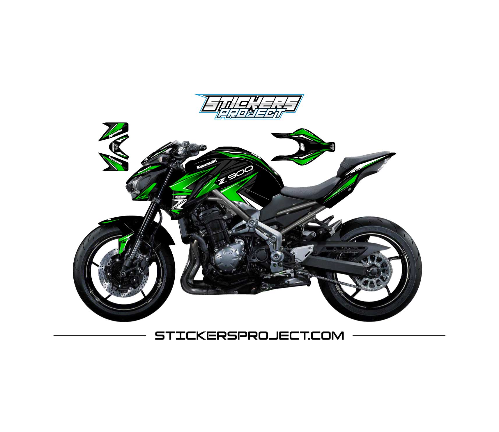 Kit déco Z900 (2017-2019) - noir & vert kit deco z900