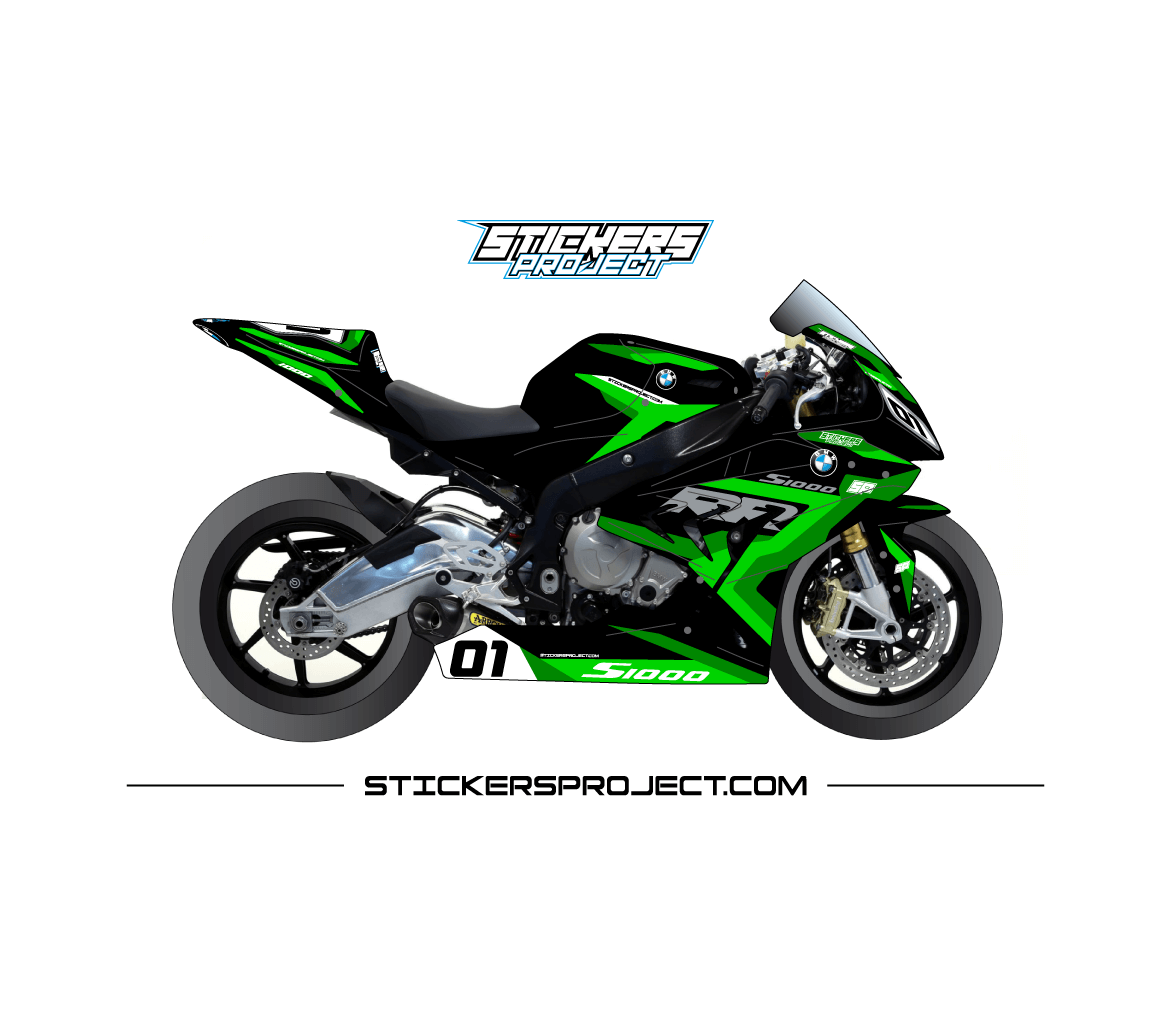 Kit déco S1000RR (2015-2018) Noir & vert kit deco s1000rr