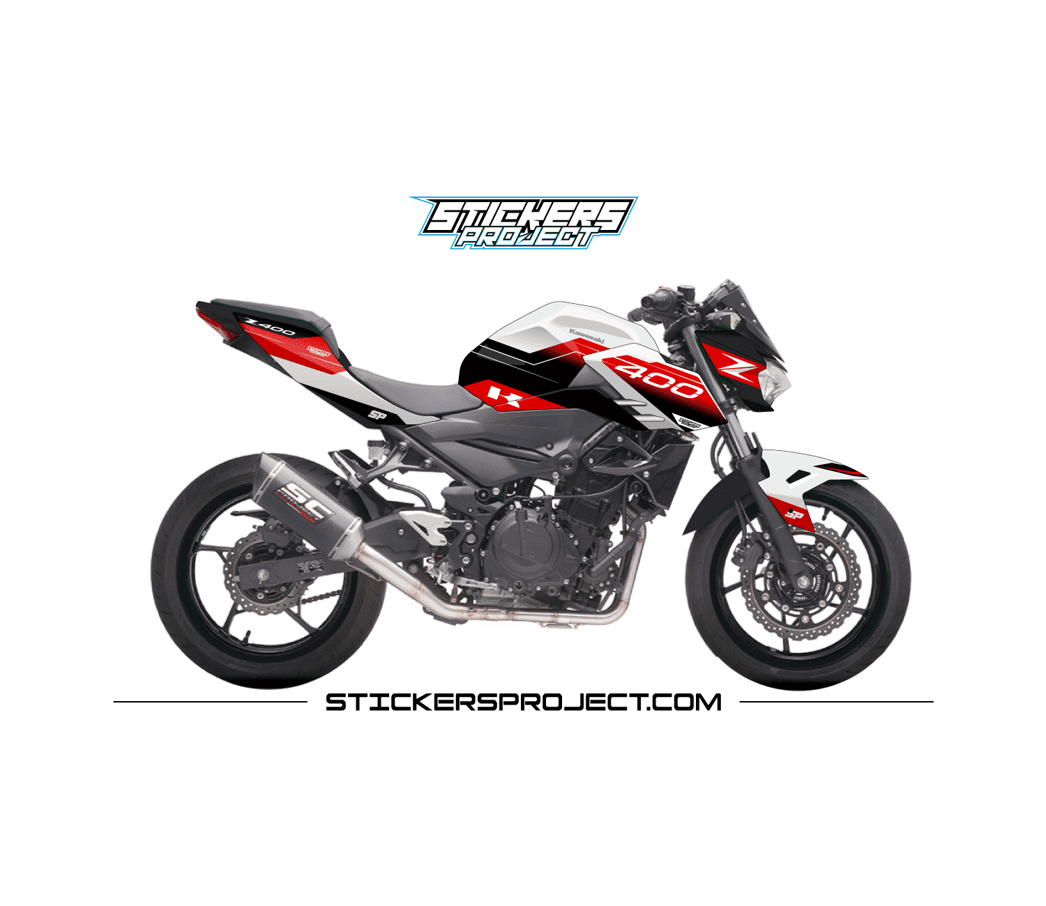 Kit déco Z400 (2019-2023) - blanc & rouge z400 rouge