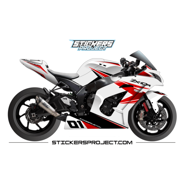 Kit déco ZX10R (2011-2015) - blanc & rouge