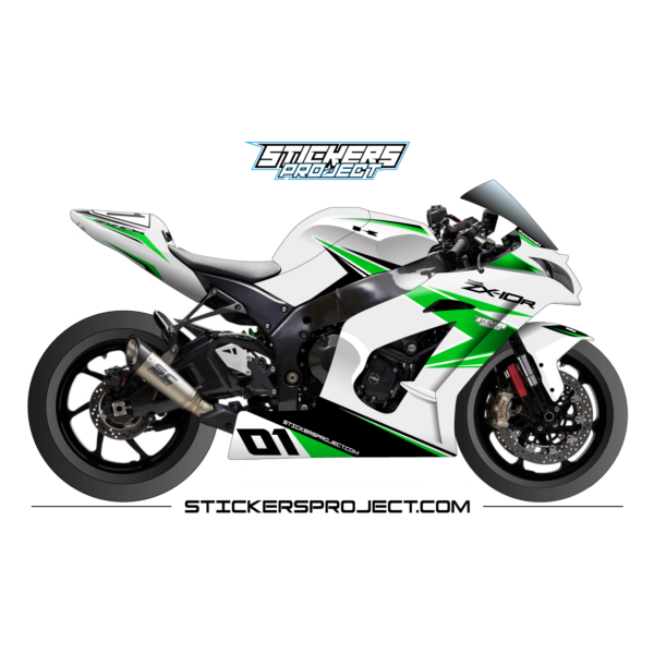 Kit déco ZX10R (2011-2015) - blanc & vert