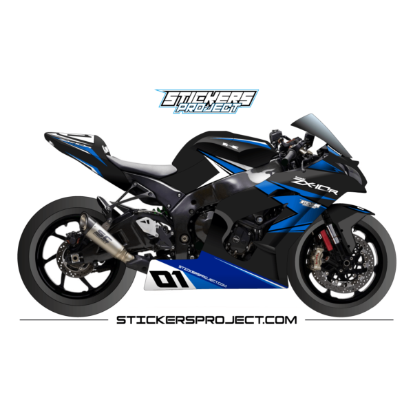 Kit déco ZX10R (2011-2015) - noir & bleu
