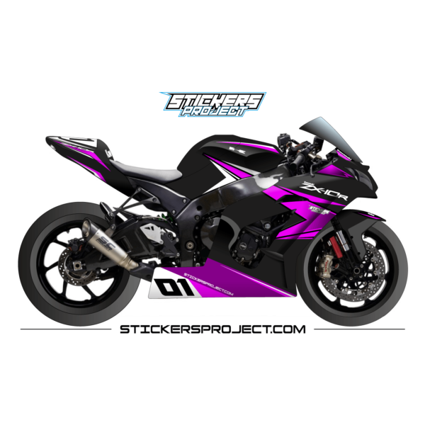 Kit déco ZX10R (2011-2015) - noir & rose