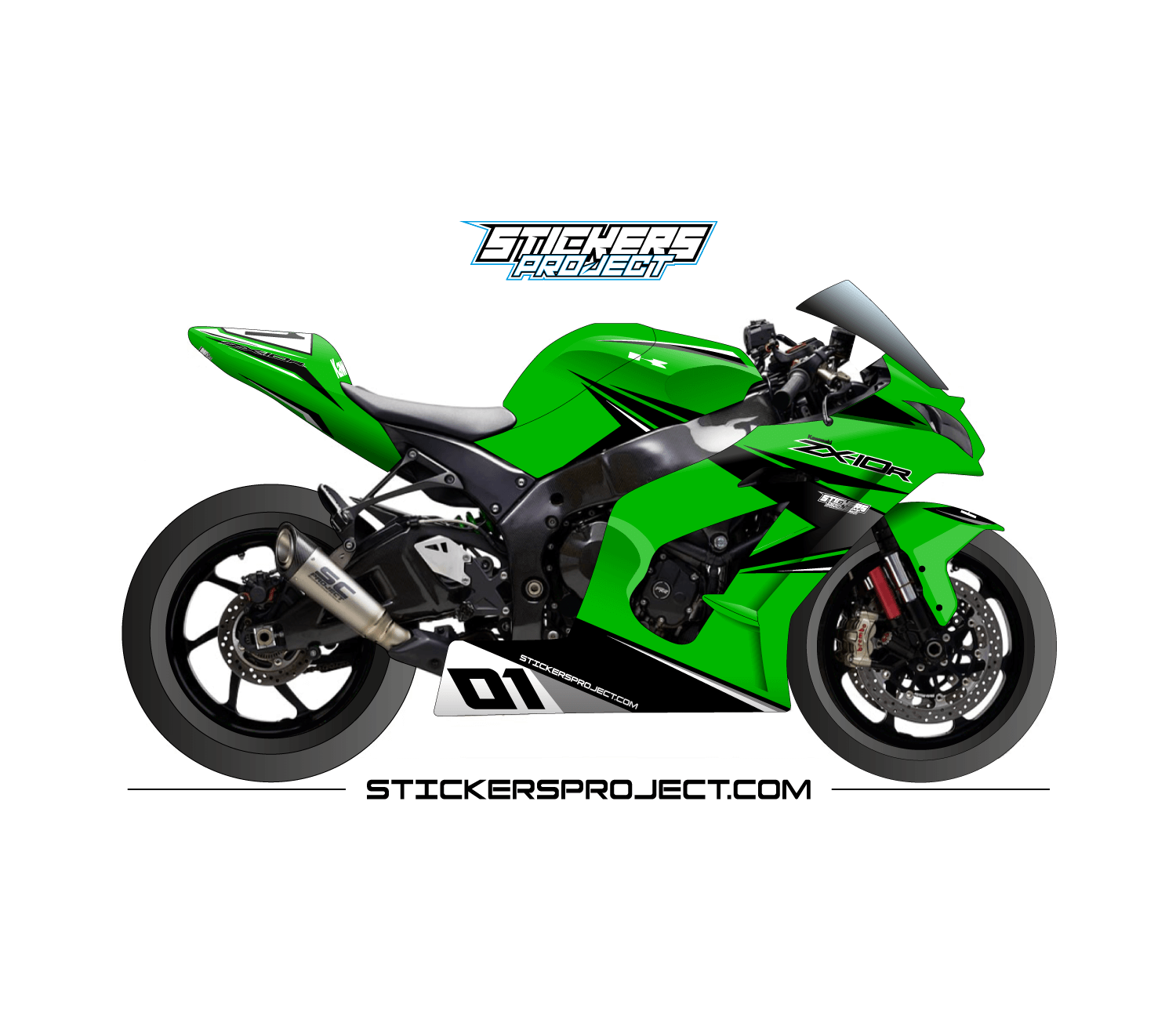 Kit déco ZX10R (2011-2015) - vert Kit déco ZX10R (2011-2015) - vert