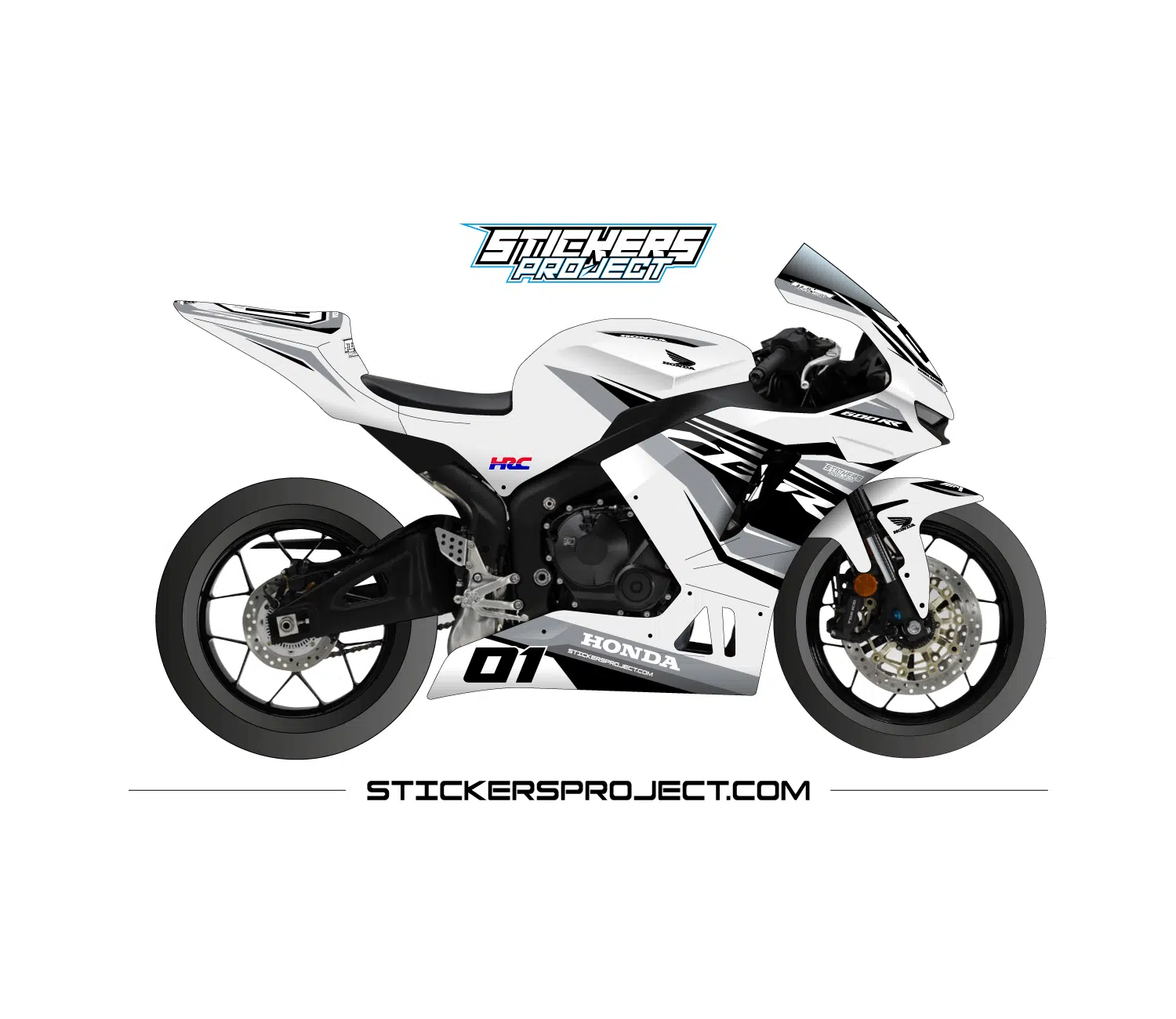 Kit déco CBR 600 (2020) - blanc & gris kit déco CBR 600
