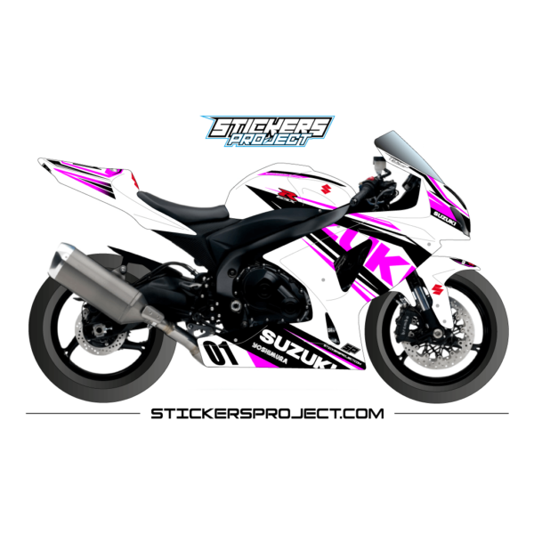Kit déco GSXR 1000 (2009-2016) - blanc et rose