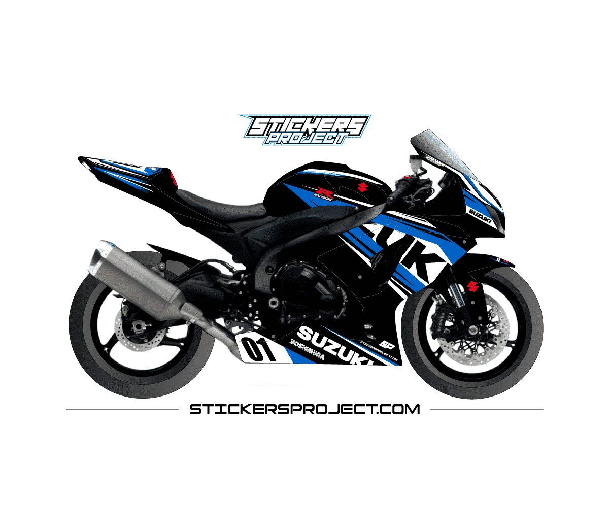 Kit déco GSXR 1000 (2009-2016) - noir et bleu Kit déco GSXR 1000 (2009-2016) - noir et bleu