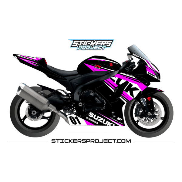 Kit déco GSXR 1000 (2009-2016) - noir et rose
