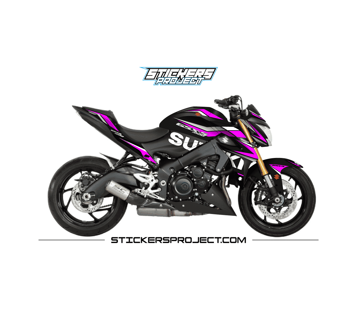 Kit déco GSXS 1000 (2015-2020) - noir et rose Kit déco GSXS 1000
