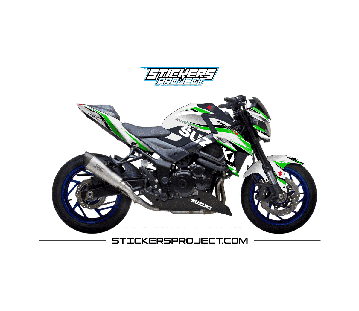 Kit Déco GSXS 750 (2017) – blanc et vert Kit Déco GSXS 750