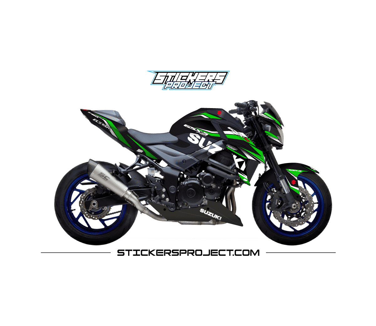 Kit Déco GSXS 750 (2017) – noir et vert Kit Déco GSXS 750