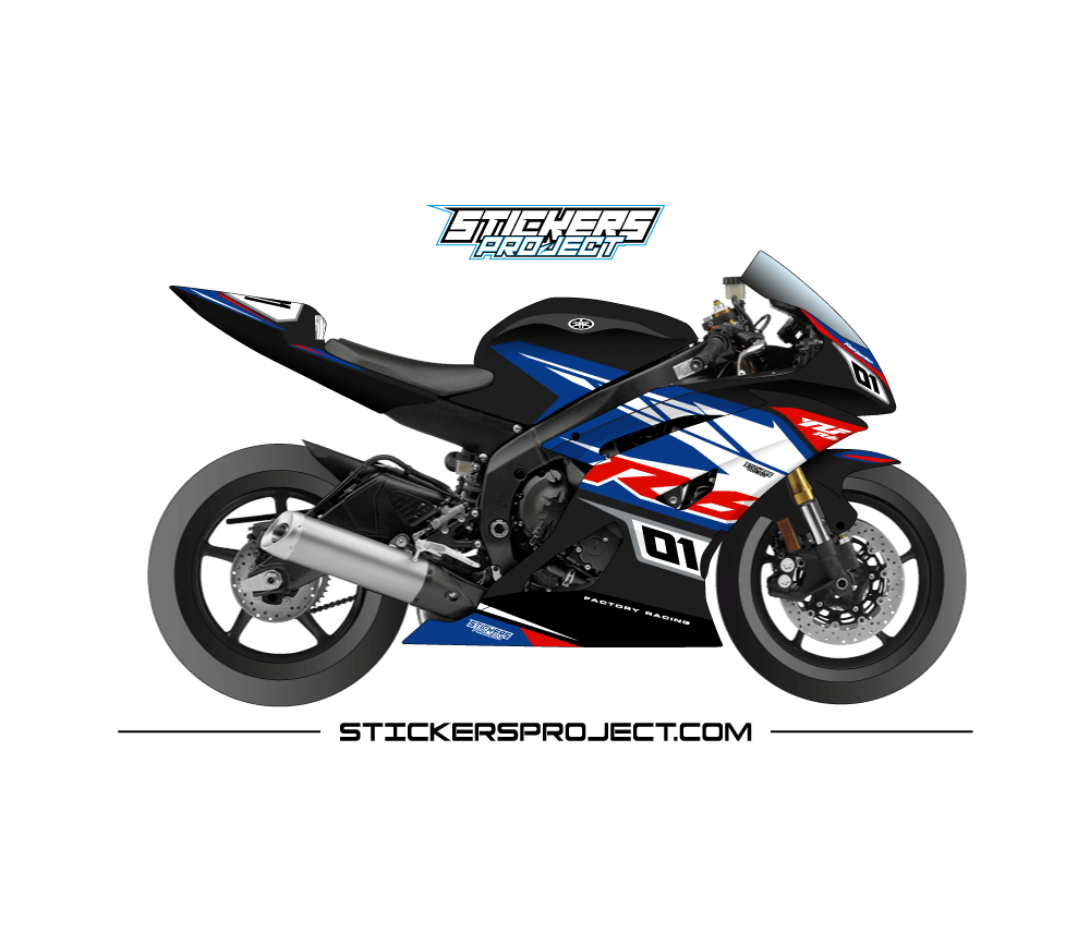 Kit déco R6 (2008-2016) - noir et bleu kit deco R6 2008