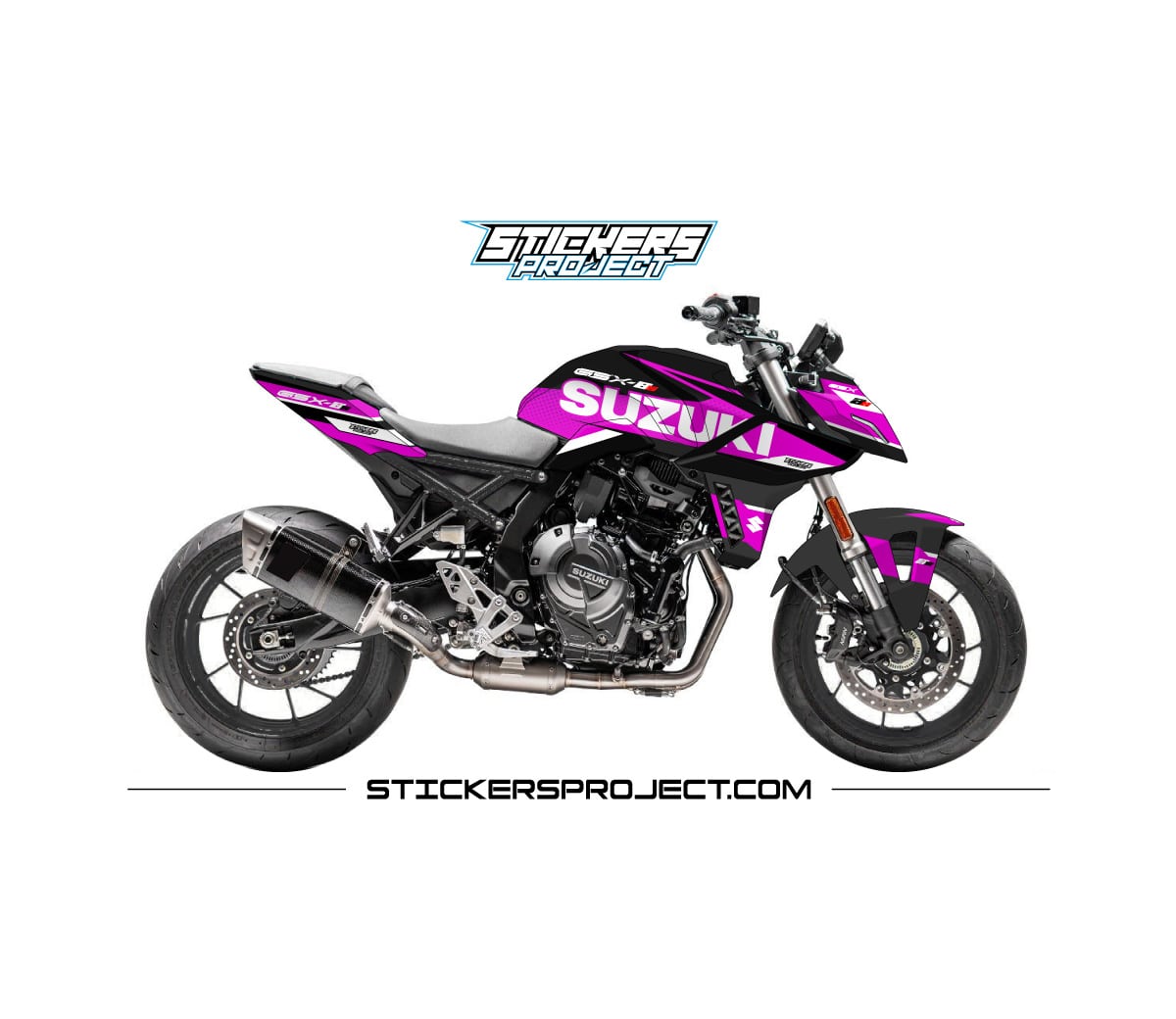 Kit déco GSX-8S (2023) - noir et rose Kit déco GSX-8S (2023) - noir et rose