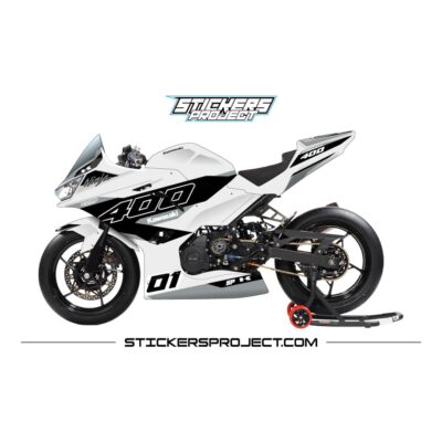 Kit déco NINJA 400 (2018-2023) - blanc & gris