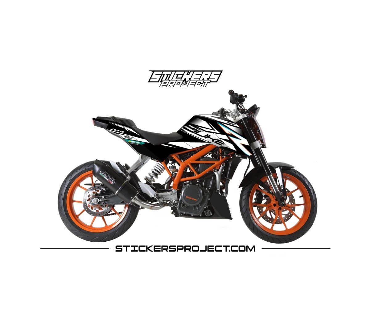 Kit déco DUKE 125-390 (2011-2016) - Noir & blanc kit deco duke 125