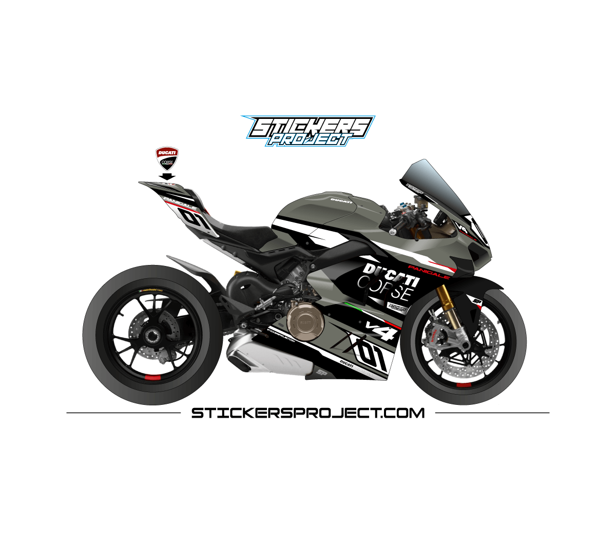 Kit déco Panigale V4 (2022) - kaki Kit déco Panigale V4