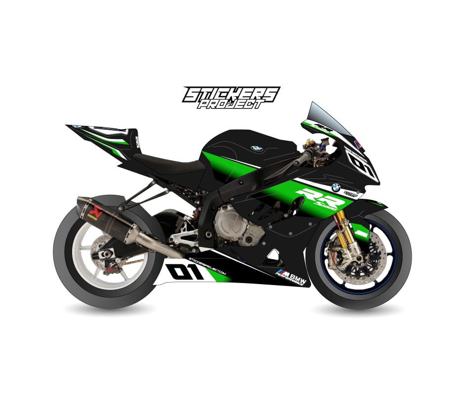 Kit déco S1000RR (2008-2011) Noir vert Kit Deco S1000rr