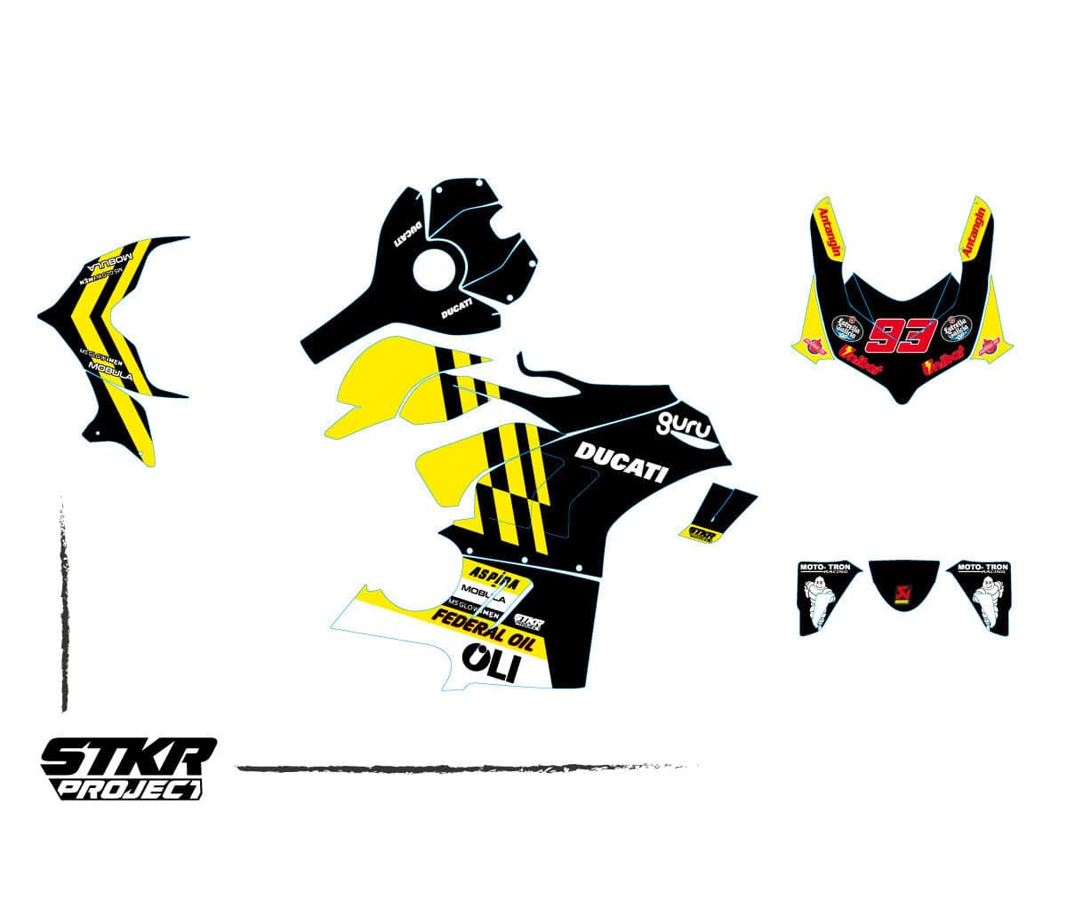 Kit déco Panigale V4 (2023-2024) - Jaune panigale jaune