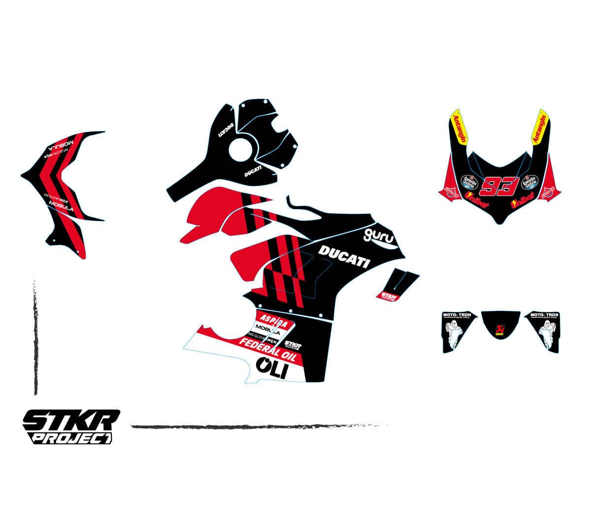 Kit déco Panigale V4 (2023-2024) - Noir panigale 2023 rouge